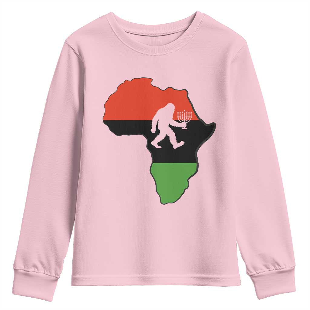 Funny Kwanzaa Bigfoot Lover Youth Sweatshirt Festival Of Lights African Heritage Gift - Wonder Print Shop