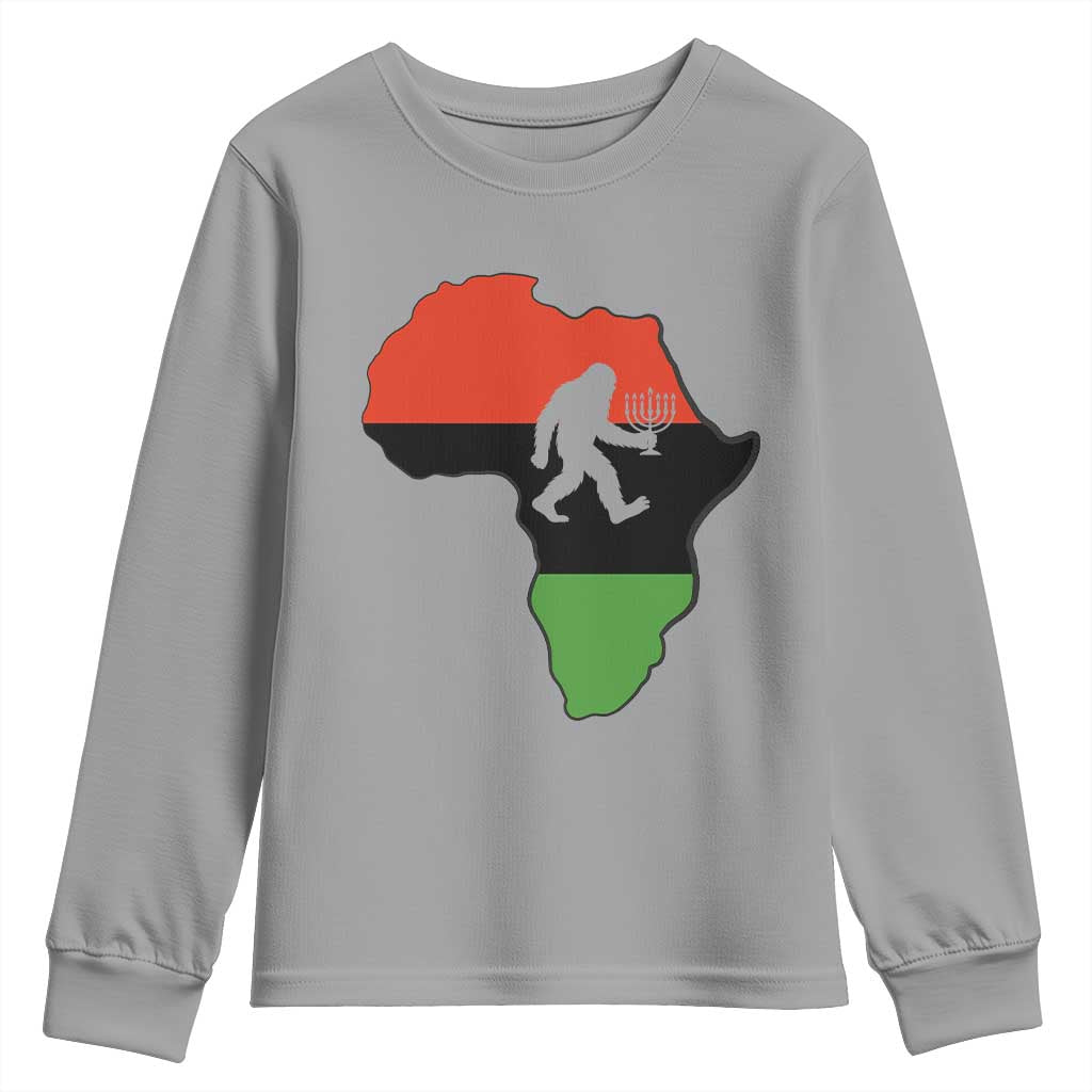 Funny Kwanzaa Bigfoot Lover Youth Sweatshirt Festival Of Lights African Heritage Gift - Wonder Print Shop