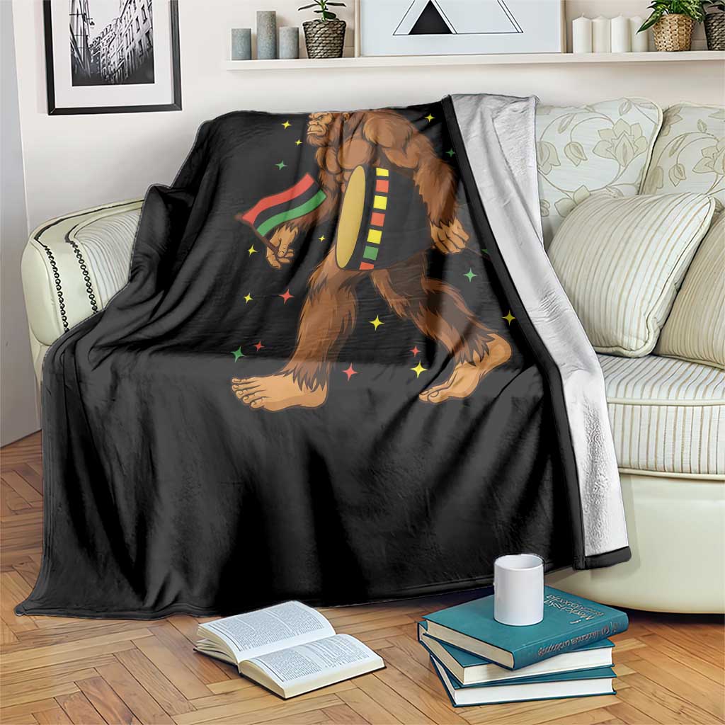 Funny Kwanzaa Bigfoot Lover Throw Blanket African American Holiday Gift - Wonder Print Shop
