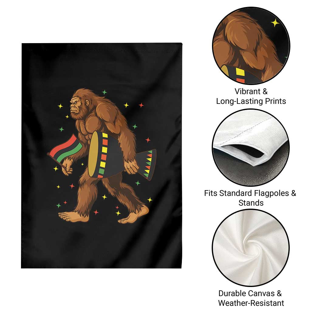 Funny Kwanzaa Bigfoot Lover Garden Flag African American Holiday Gift - Wonder Print Shop