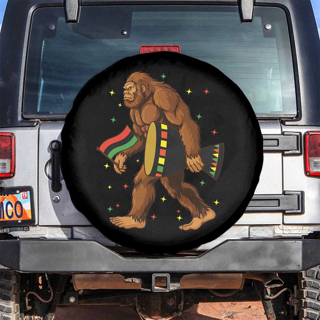 Funny Kwanzaa Bigfoot Lover Spare Tire Cover African American Holiday Gift - Wonder Print Shop