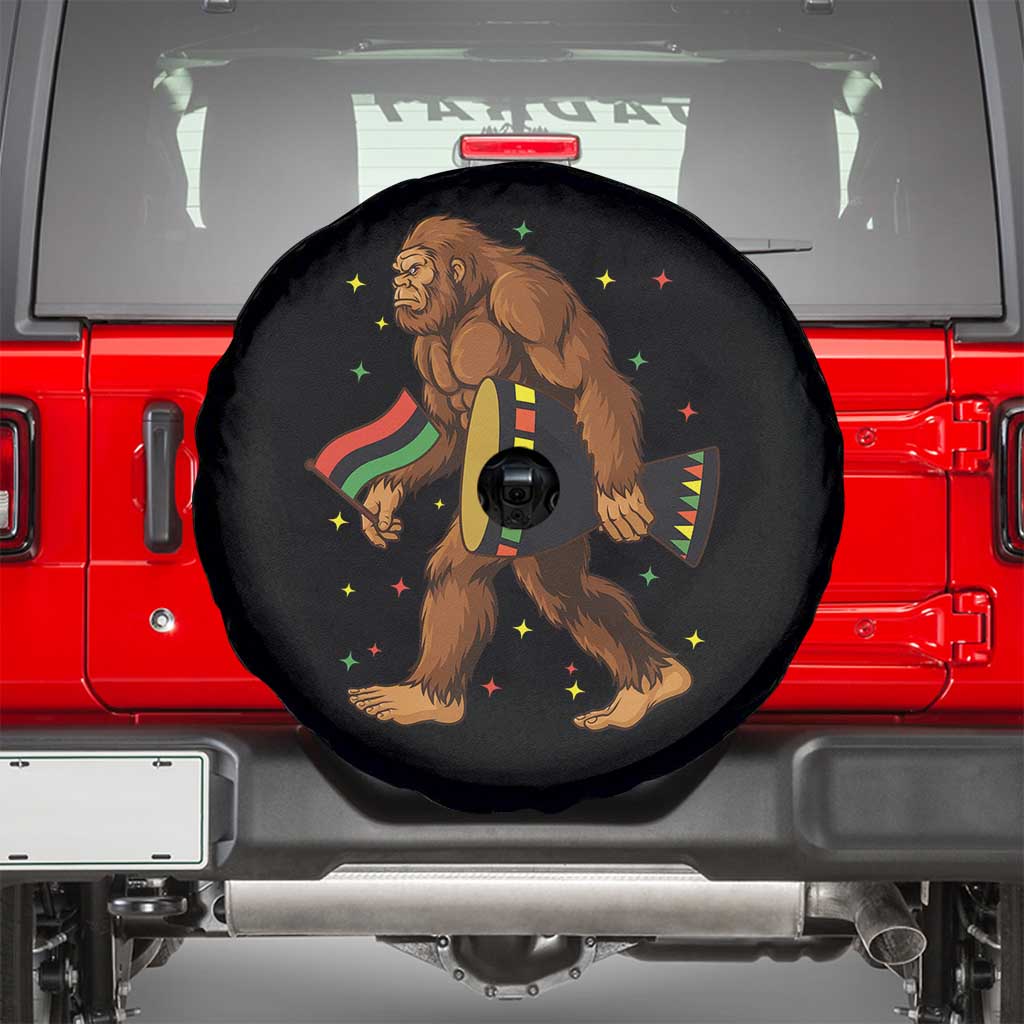 Funny Kwanzaa Bigfoot Lover Spare Tire Cover African American Holiday Gift - Wonder Print Shop