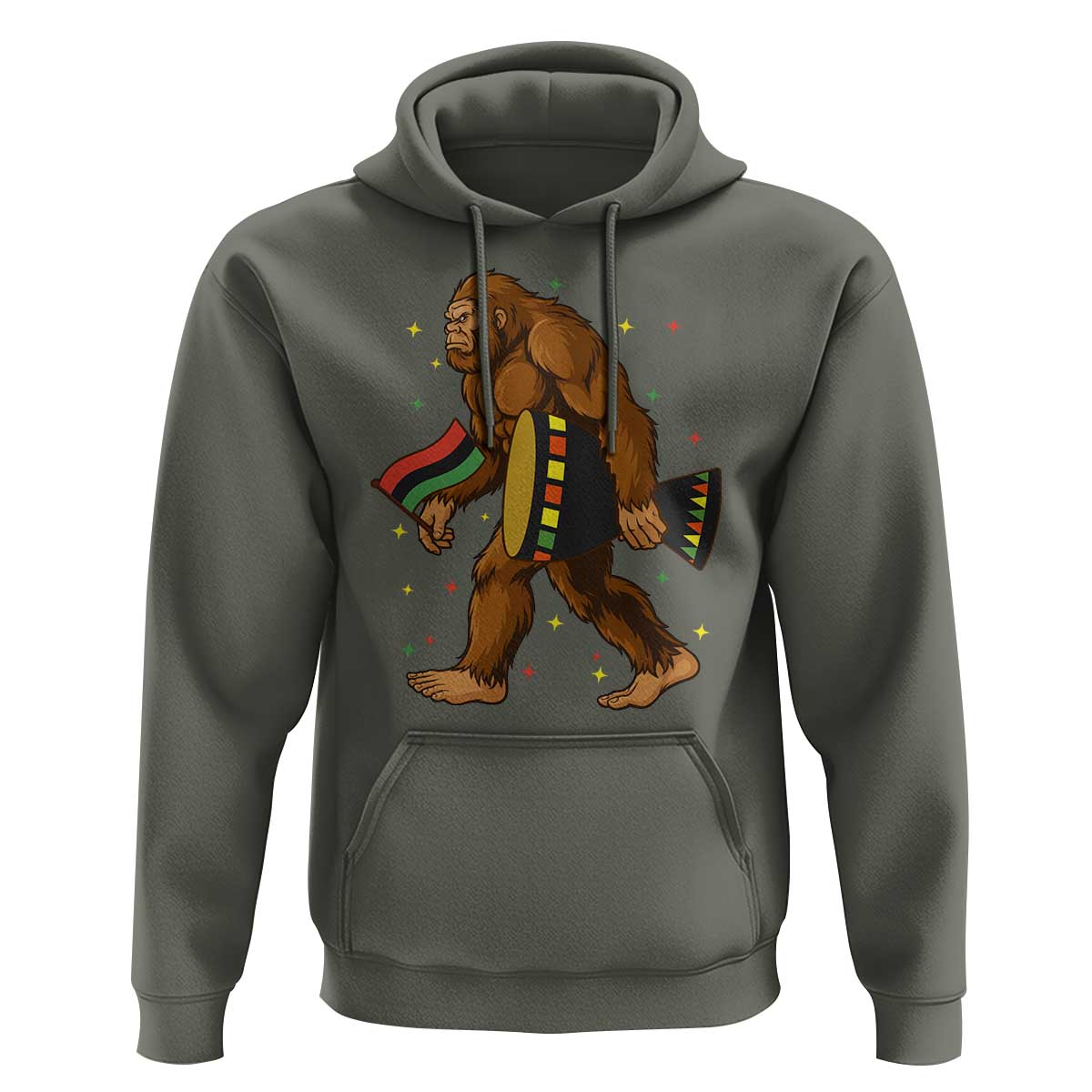 Funny Kwanzaa Bigfoot Lover Hoodie African American Holiday Gift - Wonder Print Shop