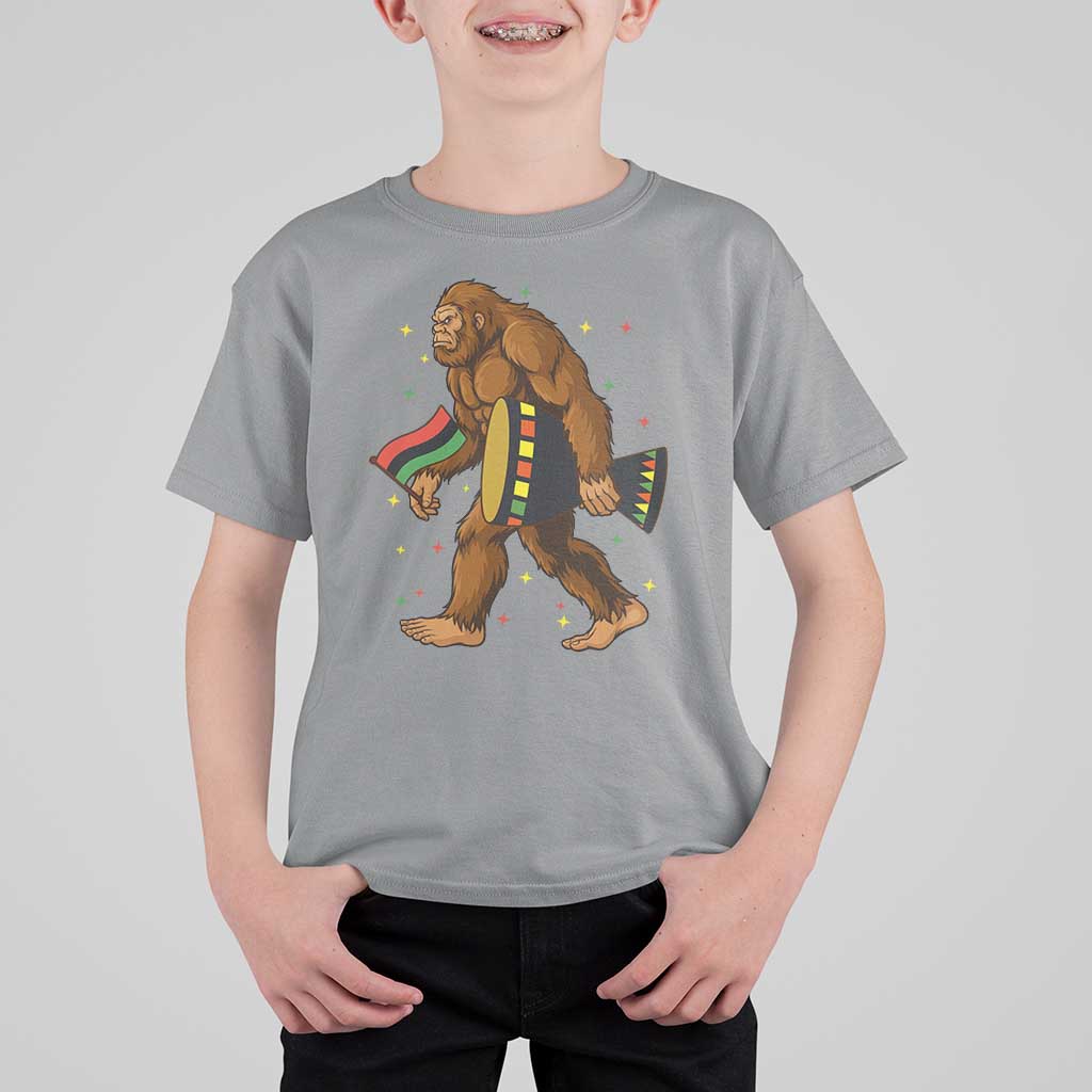 Funny Kwanzaa Bigfoot Lover T Shirt For Kid African American Holiday Gift - Wonder Print Shop