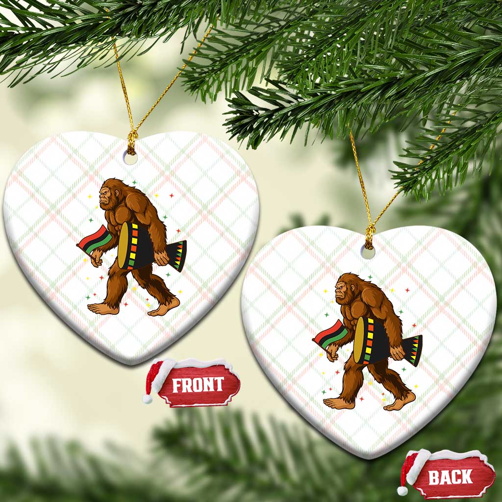 Funny Kwanzaa Bigfoot Lover Ceramic Ornament African American Holiday Gift - Wonder Print Shop