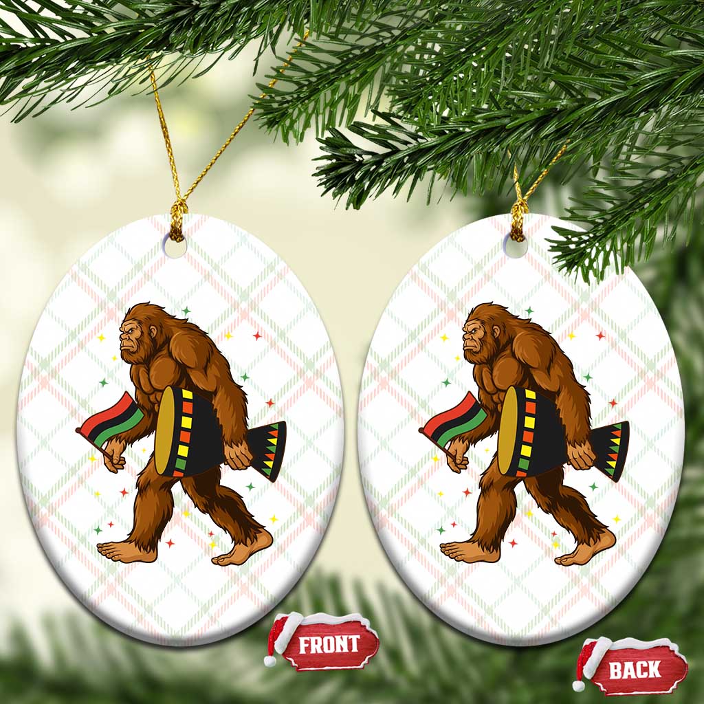Funny Kwanzaa Bigfoot Lover Ceramic Ornament African American Holiday Gift - Wonder Print Shop