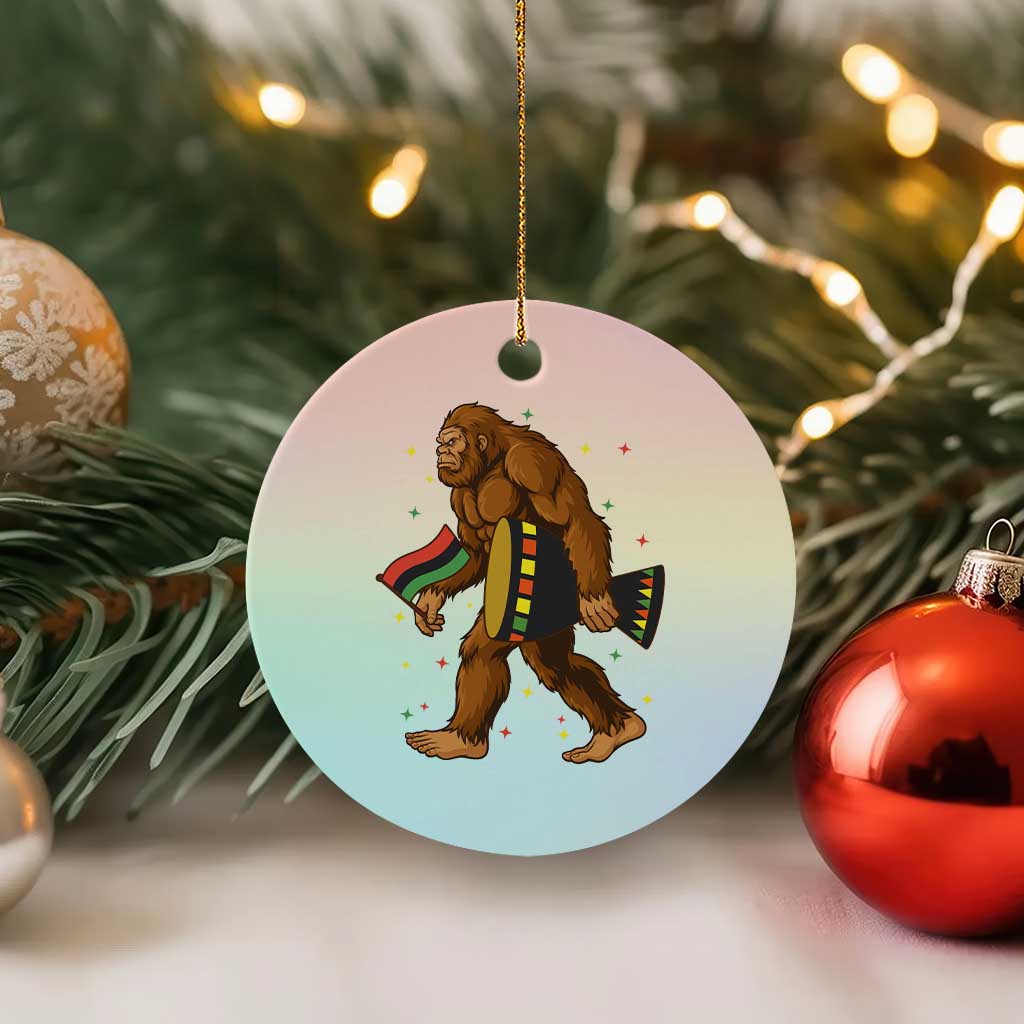 Funny Kwanzaa Bigfoot Lover Ceramic Ornament African American Holiday Gift - Wonder Print Shop
