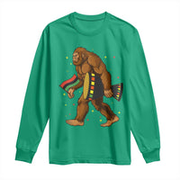 Funny Kwanzaa Bigfoot Lover Long Sleeve Shirt African American Holiday Gift - Wonder Print Shop