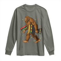 Funny Kwanzaa Bigfoot Lover Long Sleeve Shirt African American Holiday Gift - Wonder Print Shop