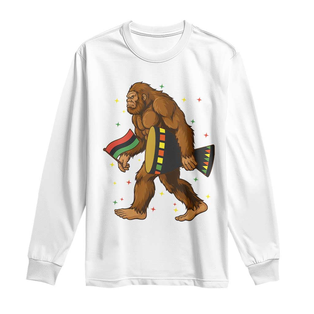 Funny Kwanzaa Bigfoot Lover Long Sleeve Shirt African American Holiday Gift - Wonder Print Shop