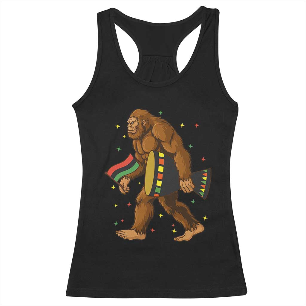 Funny Kwanzaa Bigfoot Lover Racerback Tank Top African American Holiday Gift - Wonder Print Shop