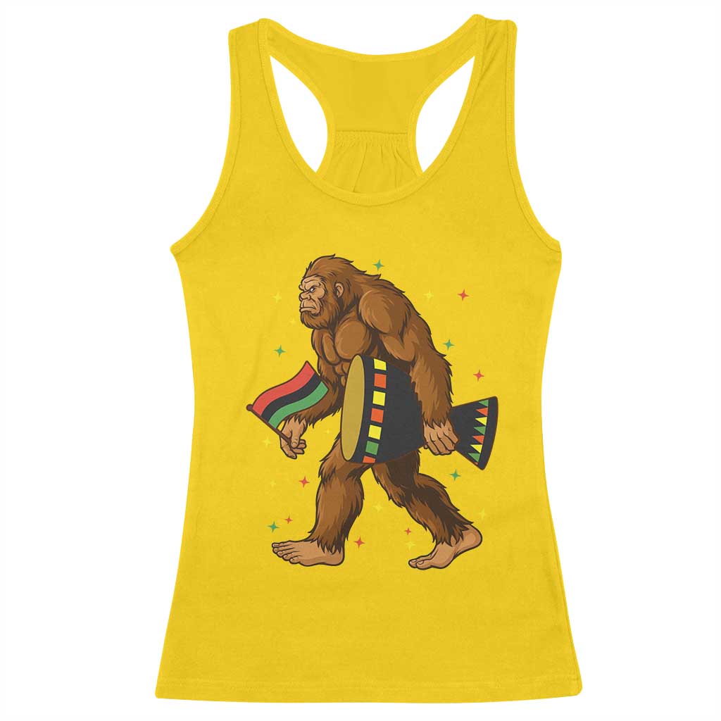 Funny Kwanzaa Bigfoot Lover Racerback Tank Top African American Holiday Gift - Wonder Print Shop