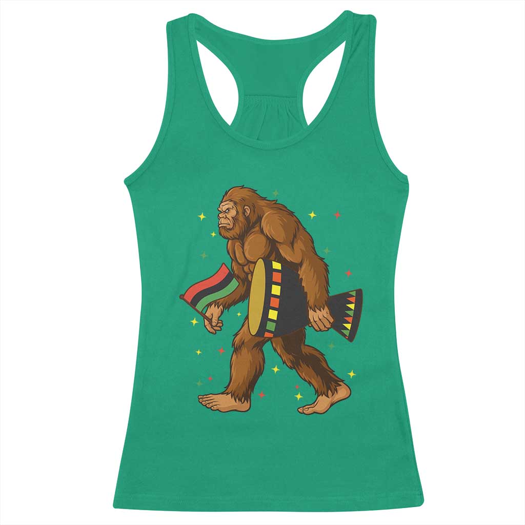 Funny Kwanzaa Bigfoot Lover Racerback Tank Top African American Holiday Gift - Wonder Print Shop