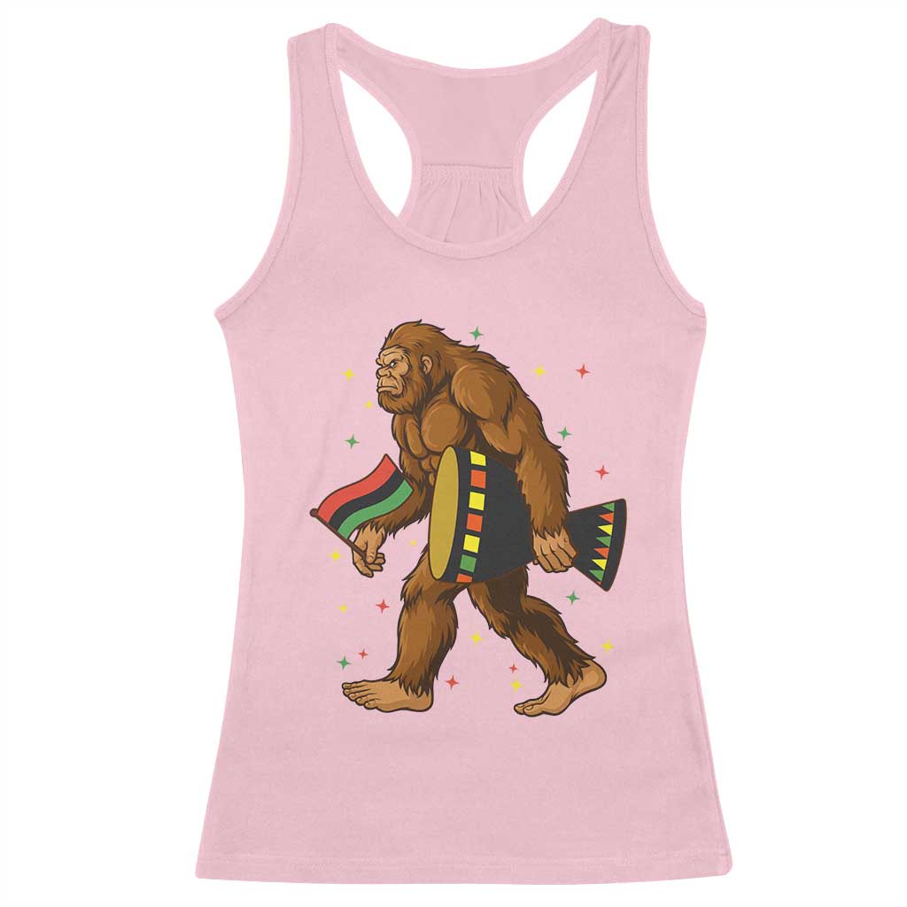 Funny Kwanzaa Bigfoot Lover Racerback Tank Top African American Holiday Gift - Wonder Print Shop