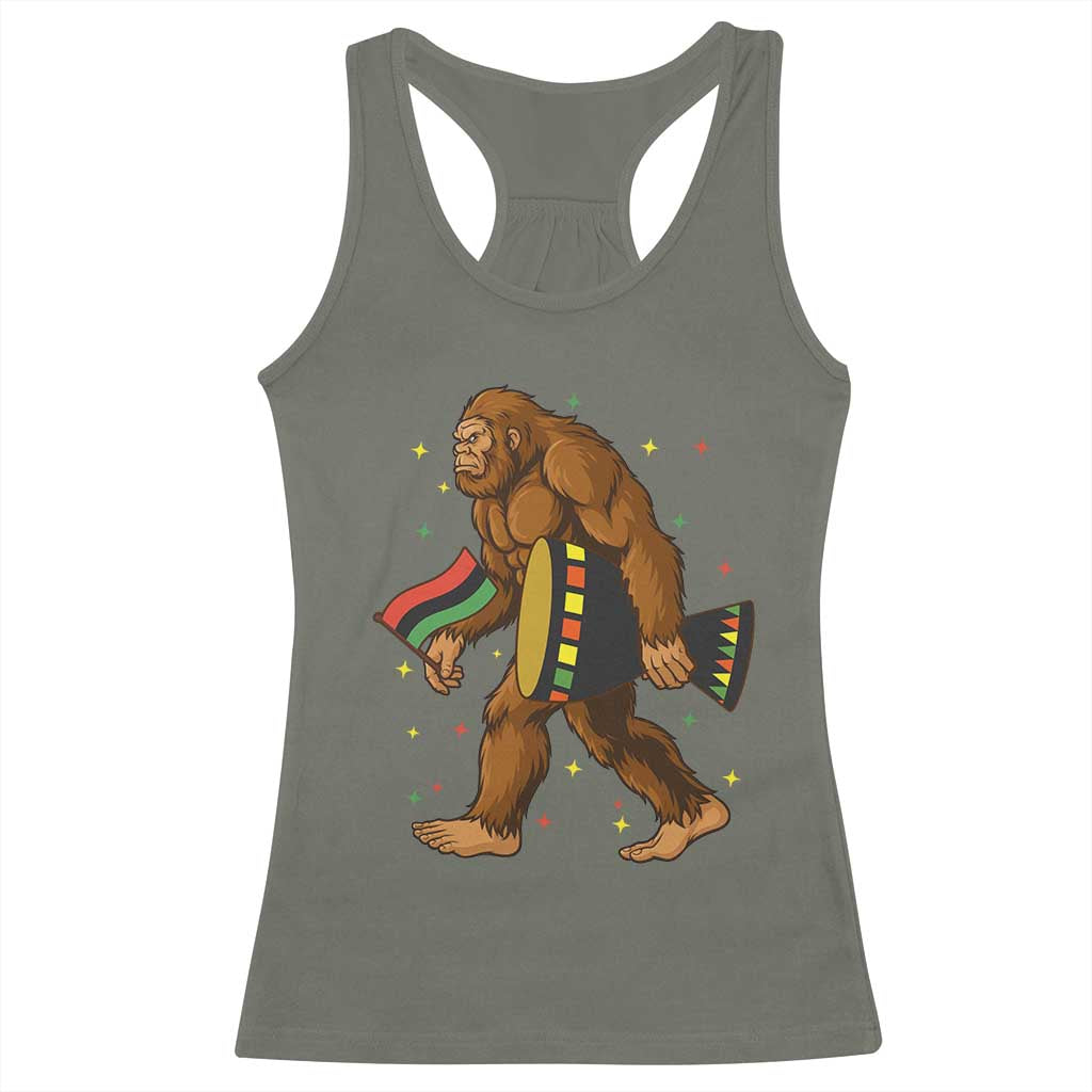 Funny Kwanzaa Bigfoot Lover Racerback Tank Top African American Holiday Gift - Wonder Print Shop