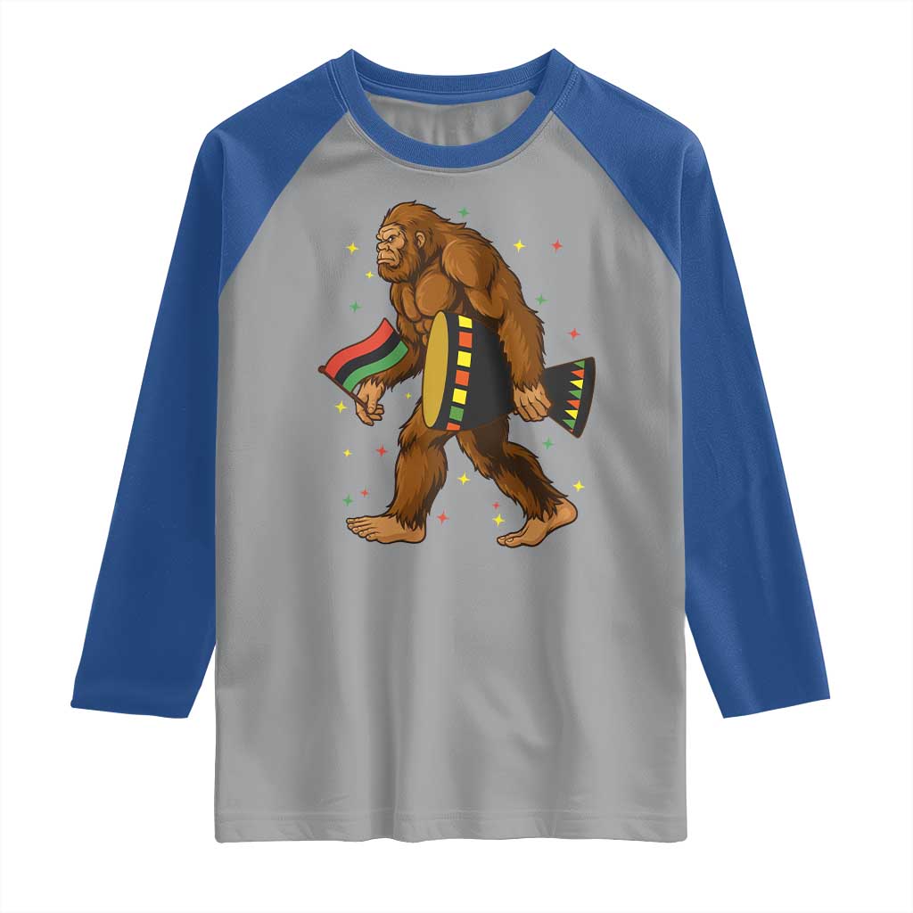 Funny Kwanzaa Bigfoot Lover Raglan Shirt African American Holiday Gift - Wonder Print Shop