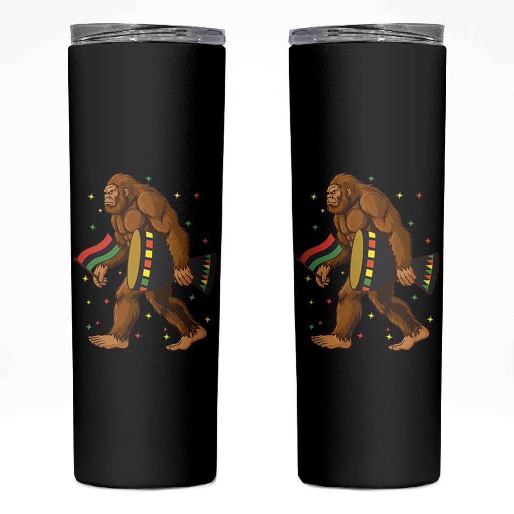 Funny Kwanzaa Bigfoot Lover Skinny Tumbler African American Holiday Gift - Wonder Print Shop
