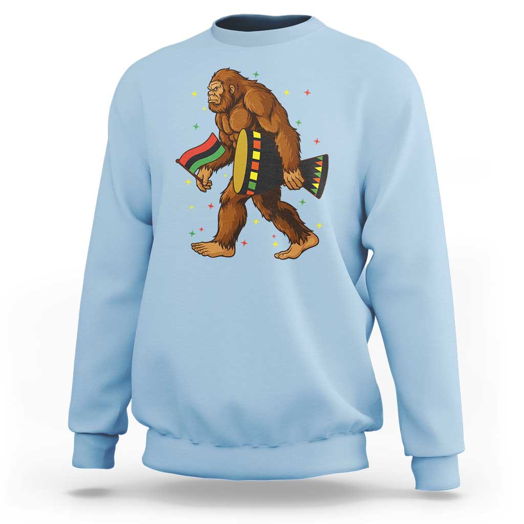 Funny Kwanzaa Bigfoot Lover Sweatshirt African American Holiday Gift - Wonder Print Shop