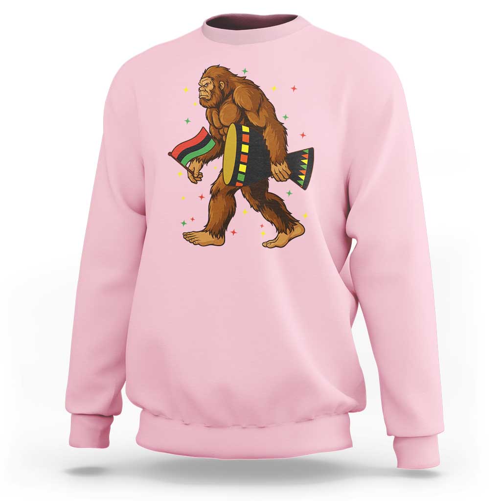 Funny Kwanzaa Bigfoot Lover Sweatshirt African American Holiday Gift - Wonder Print Shop