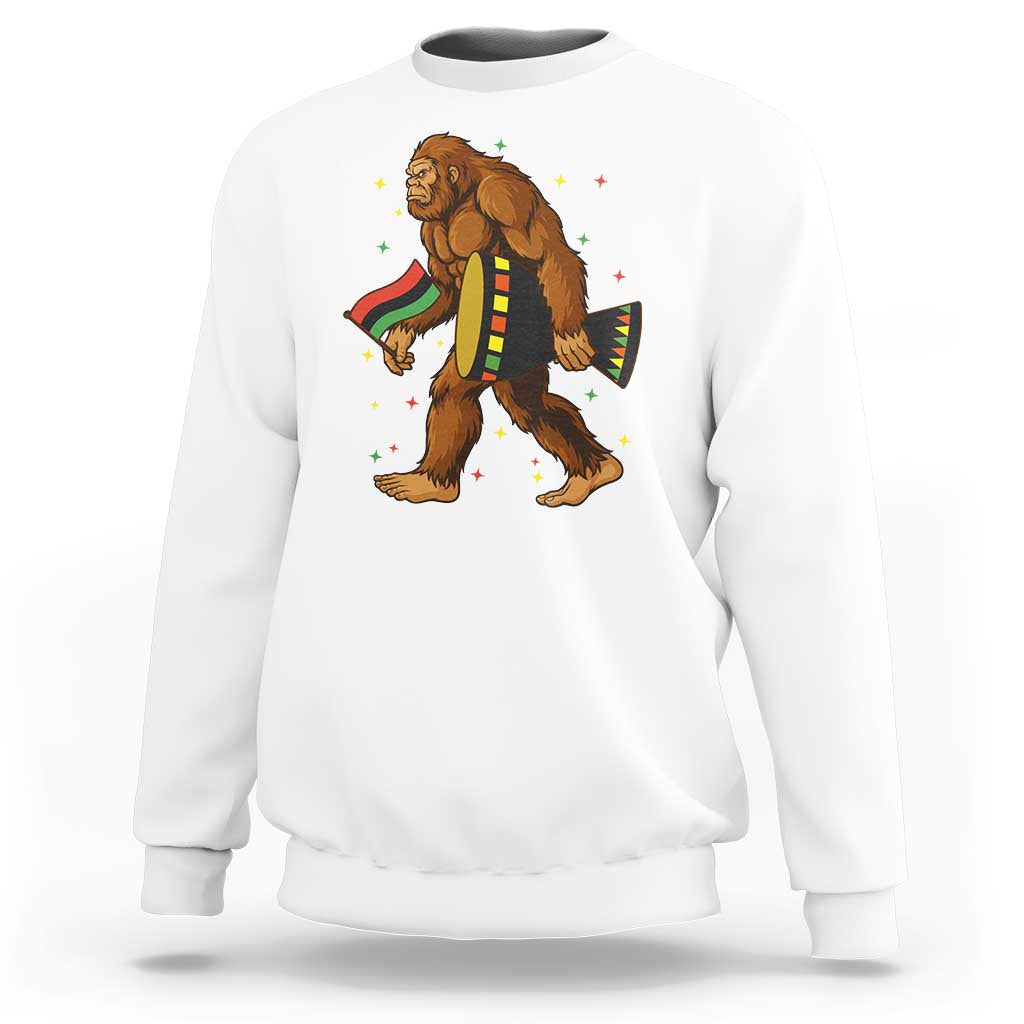 Funny Kwanzaa Bigfoot Lover Sweatshirt African American Holiday Gift - Wonder Print Shop
