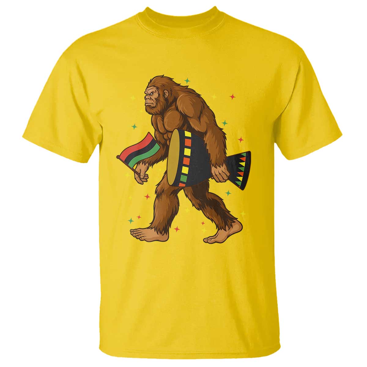 Funny Kwanzaa Bigfoot Lover T Shirt African American Holiday Gift - Wonder Print Shop