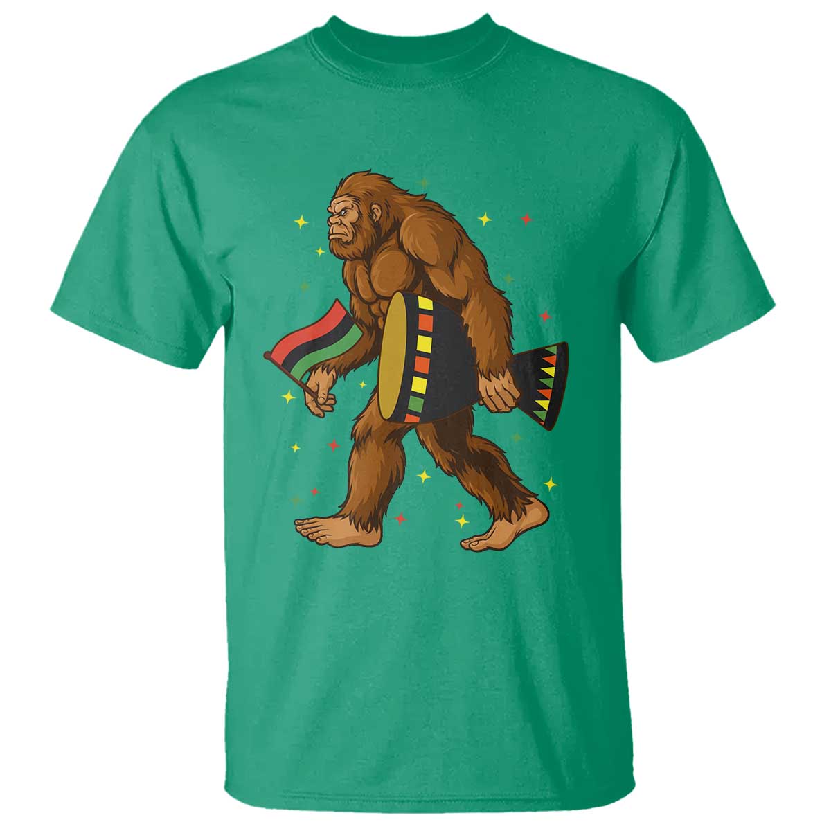 Funny Kwanzaa Bigfoot Lover T Shirt African American Holiday Gift - Wonder Print Shop