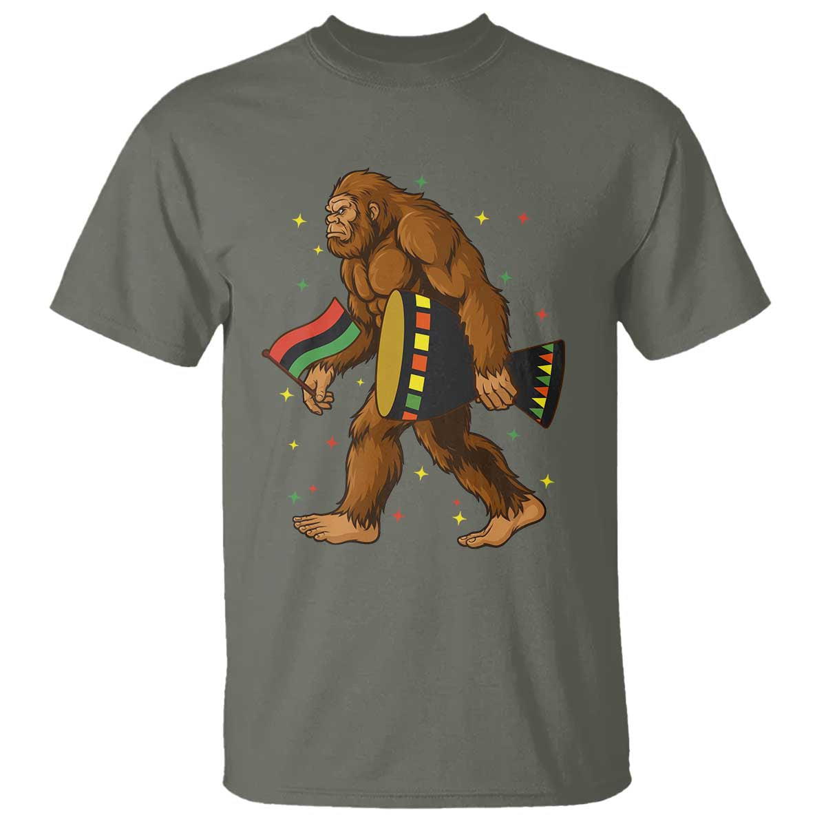Funny Kwanzaa Bigfoot Lover T Shirt African American Holiday Gift - Wonder Print Shop