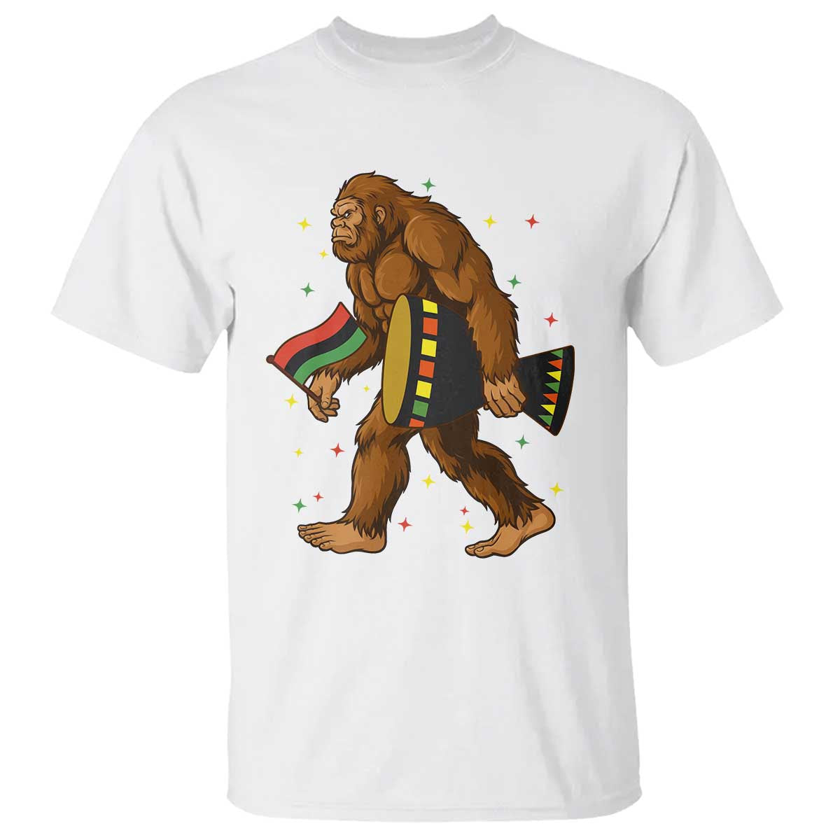 Funny Kwanzaa Bigfoot Lover T Shirt African American Holiday Gift - Wonder Print Shop