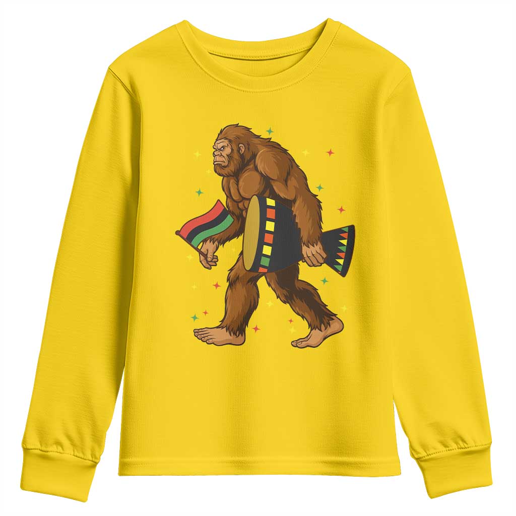 Funny Kwanzaa Bigfoot Lover Youth Sweatshirt African American Holiday Gift - Wonder Print Shop