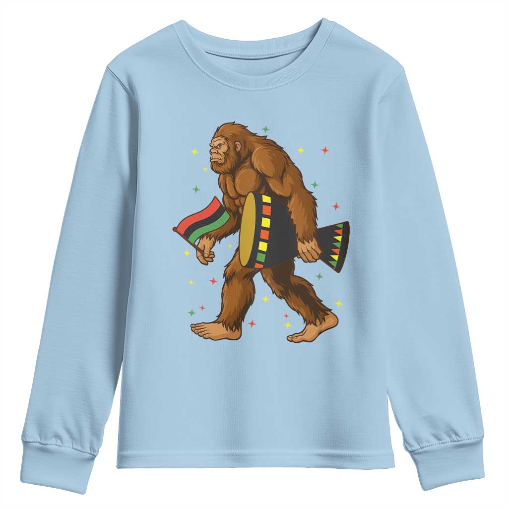 Funny Kwanzaa Bigfoot Lover Youth Sweatshirt African American Holiday Gift - Wonder Print Shop