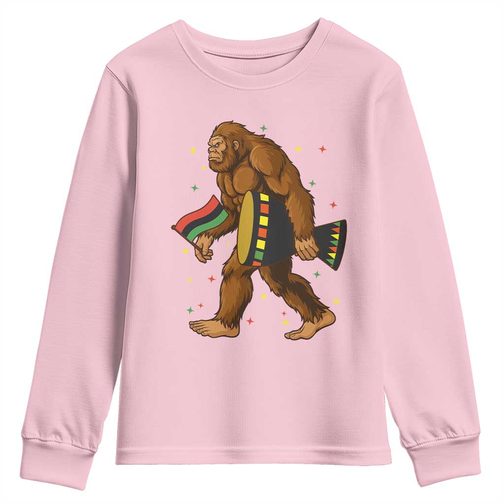 Funny Kwanzaa Bigfoot Lover Youth Sweatshirt African American Holiday Gift - Wonder Print Shop