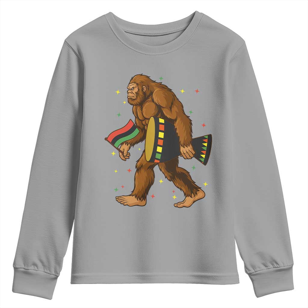 Funny Kwanzaa Bigfoot Lover Youth Sweatshirt African American Holiday Gift - Wonder Print Shop