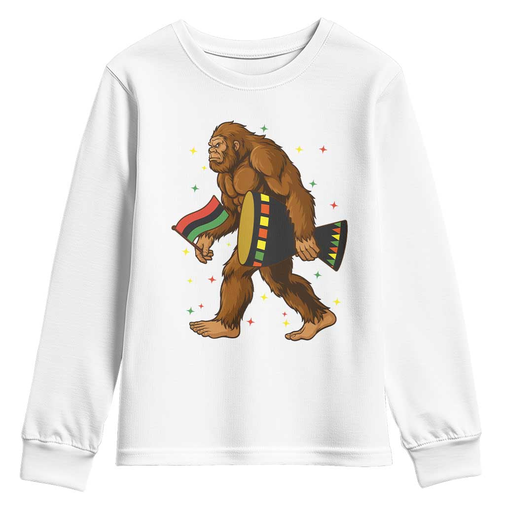 Funny Kwanzaa Bigfoot Lover Youth Sweatshirt African American Holiday Gift - Wonder Print Shop