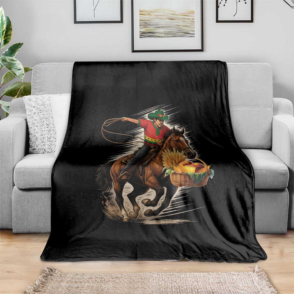 Kwanzaa Cowboy Throw Blanket Funny African American Festival Gift - Wonder Print Shop