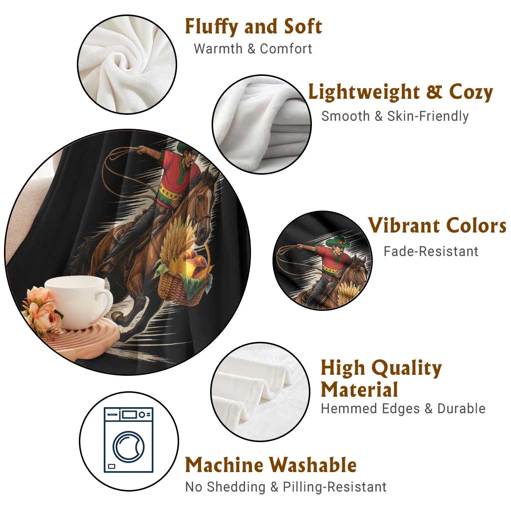 Kwanzaa Cowboy Throw Blanket Funny African American Festival Gift - Wonder Print Shop