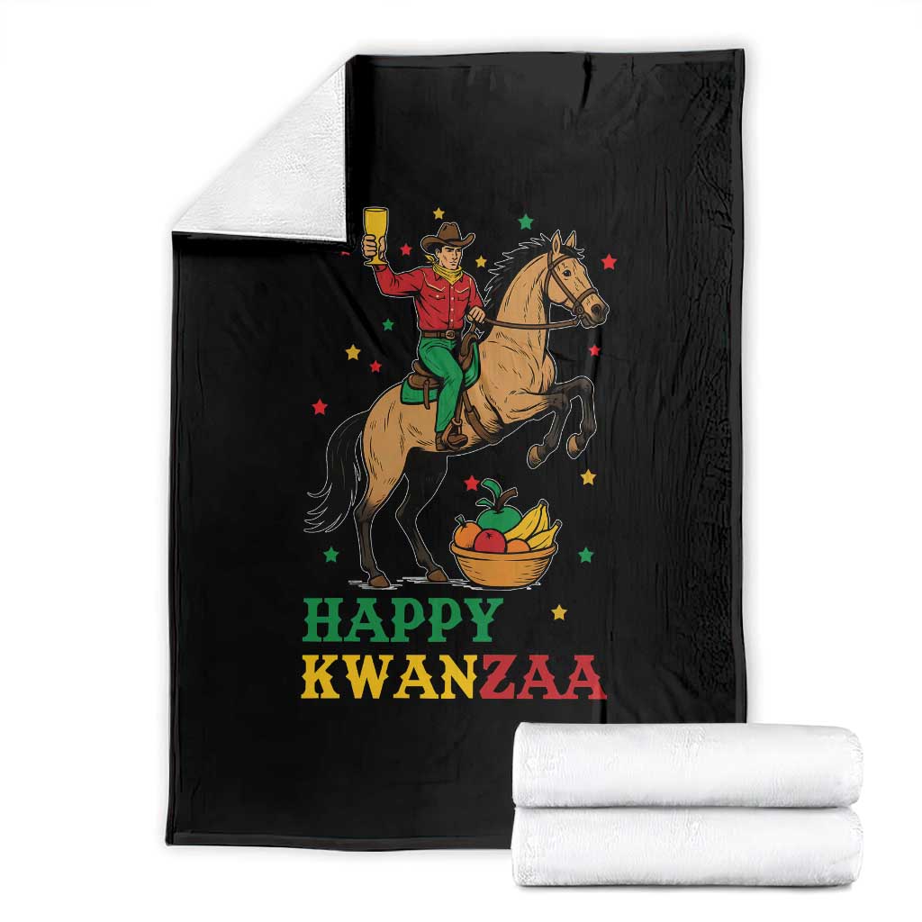 Happy Kwanzaa Cowboy Throw Blanket Funny African Holiday Gift - Wonder Print Shop