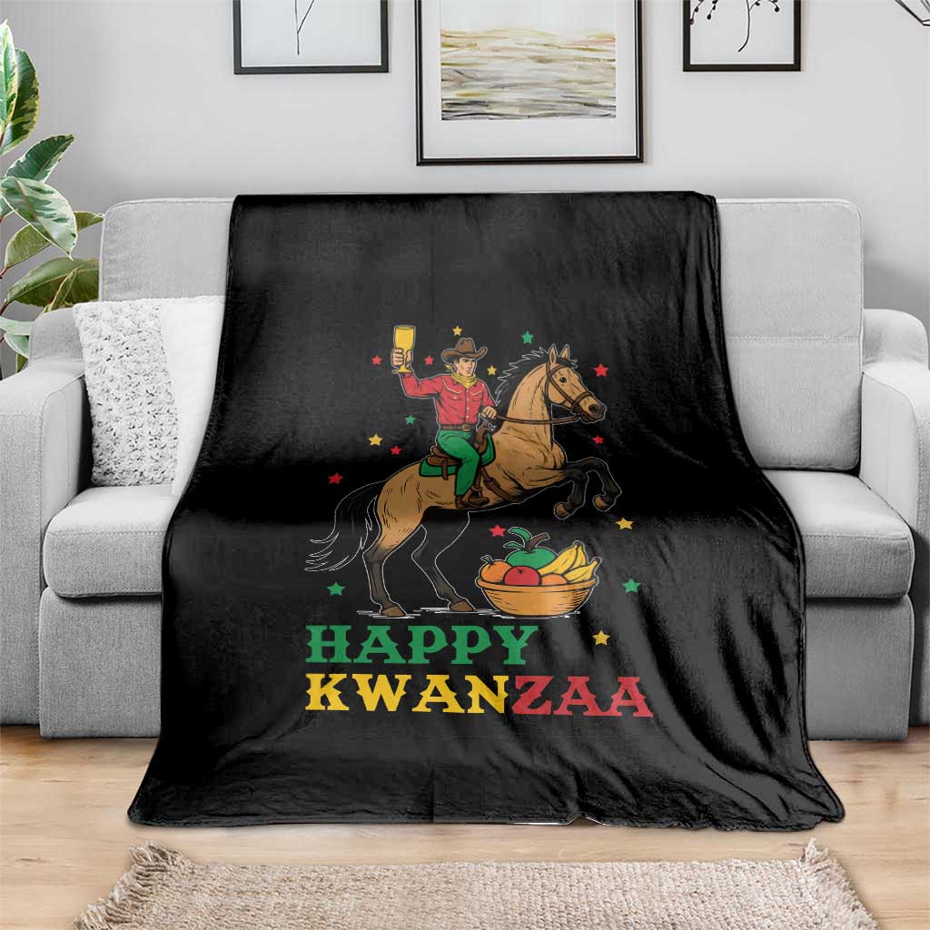 Happy Kwanzaa Cowboy Throw Blanket Funny African Holiday Gift - Wonder Print Shop