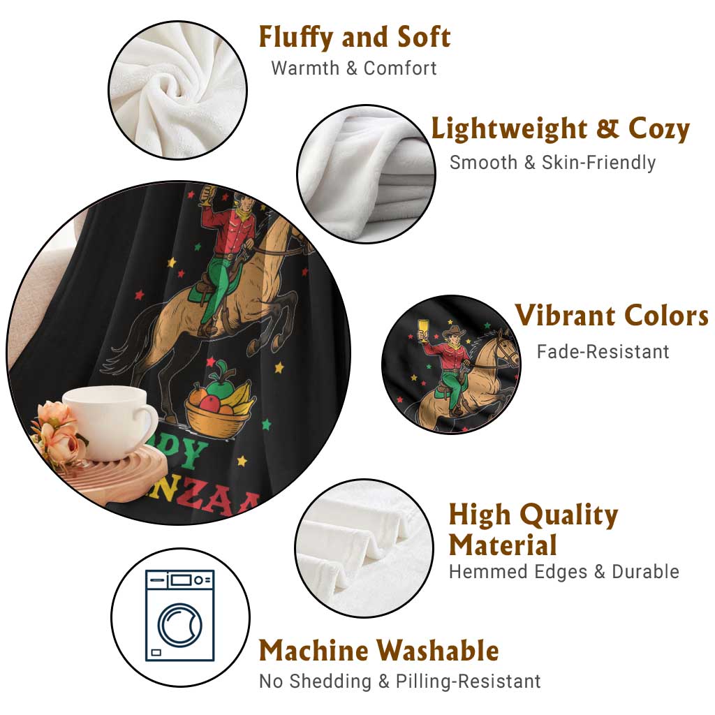 Happy Kwanzaa Cowboy Throw Blanket Funny African Holiday Gift - Wonder Print Shop