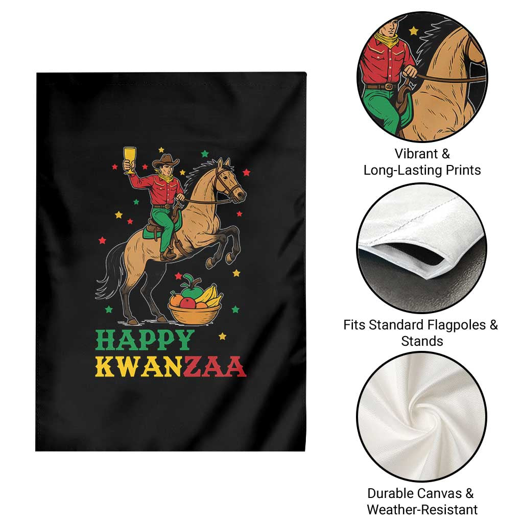 Happy Kwanzaa Cowboy Garden Flag Funny African Holiday Gift - Wonder Print Shop