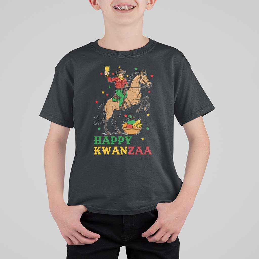 Happy Kwanzaa Cowboy T Shirt For Kid Funny African Holiday Gift - Wonder Print Shop
