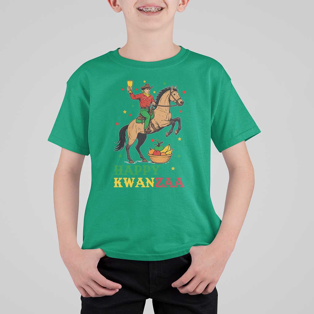 Happy Kwanzaa Cowboy T Shirt For Kid Funny African Holiday Gift - Wonder Print Shop
