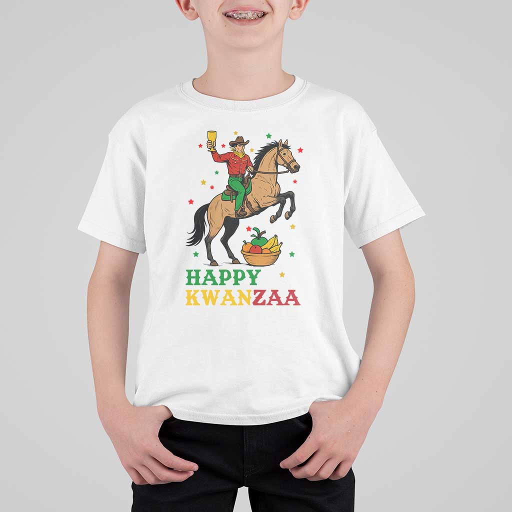 Happy Kwanzaa Cowboy T Shirt For Kid Funny African Holiday Gift - Wonder Print Shop