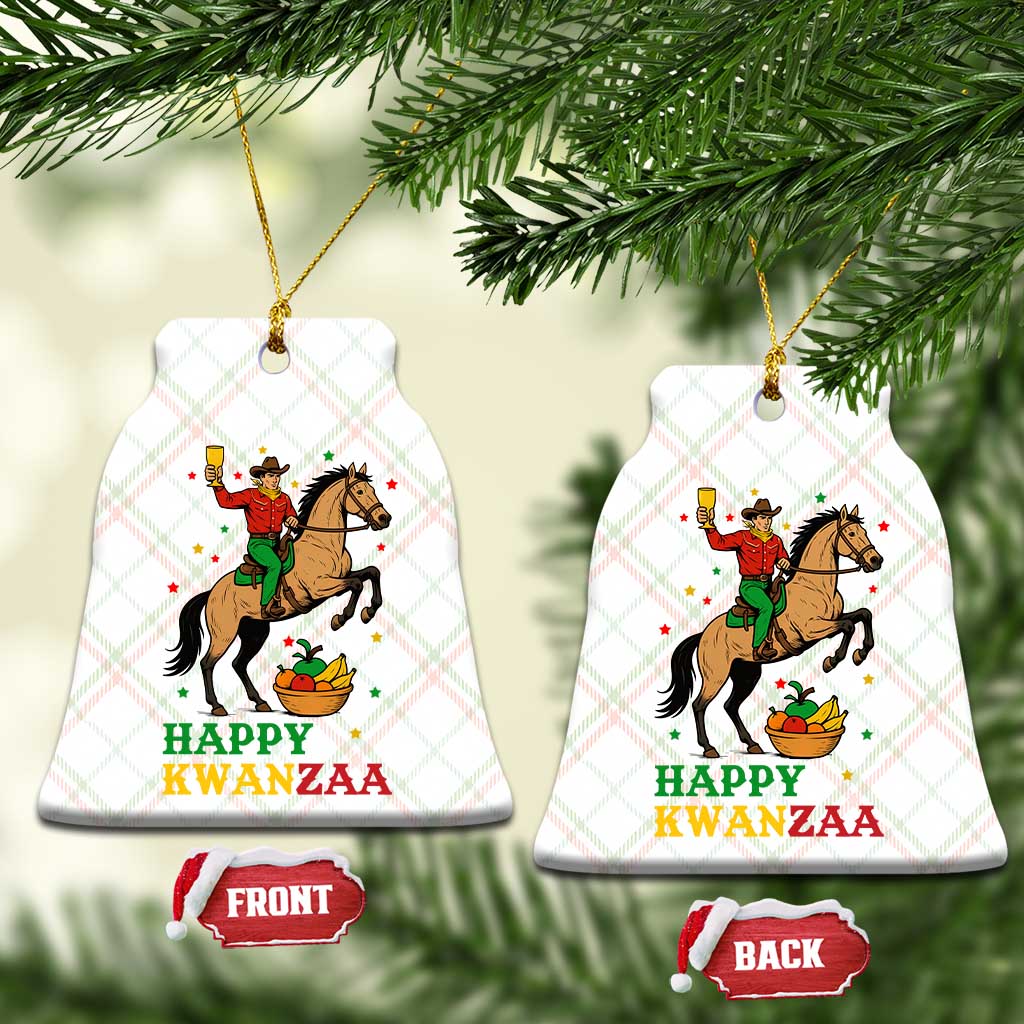 Happy Kwanzaa Cowboy Ceramic Ornament Funny African Holiday Gift - Wonder Print Shop