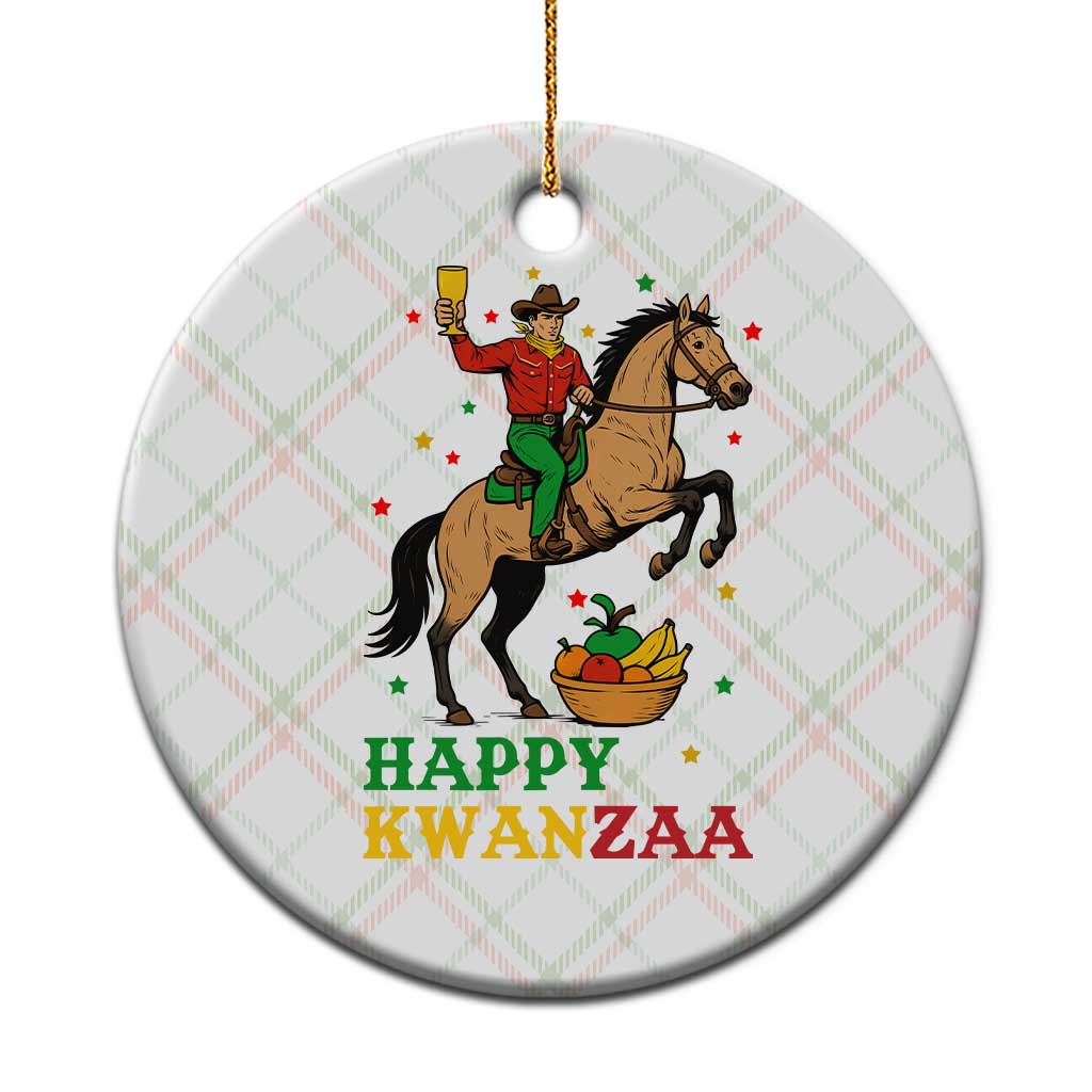 Happy Kwanzaa Cowboy Ceramic Ornament Funny African Holiday Gift - Wonder Print Shop