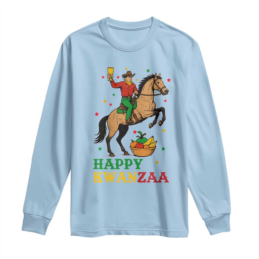 Happy Kwanzaa Cowboy Long Sleeve Shirt Funny African Holiday Gift - Wonder Print Shop