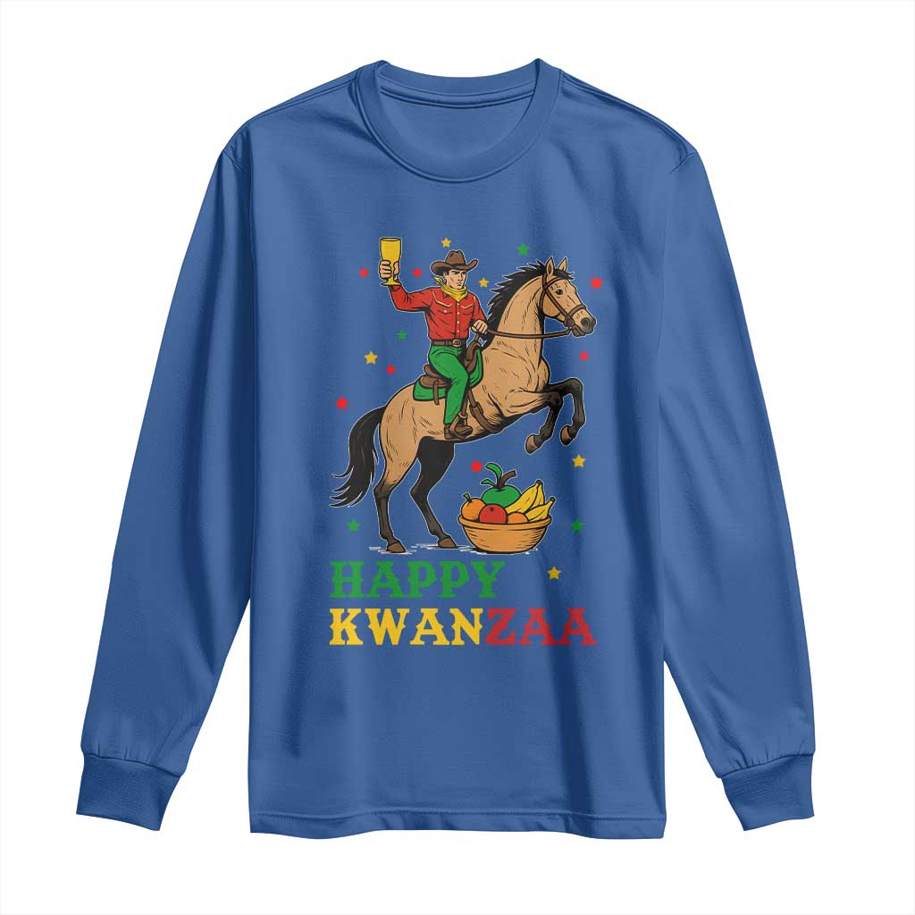 Happy Kwanzaa Cowboy Long Sleeve Shirt Funny African Holiday Gift - Wonder Print Shop