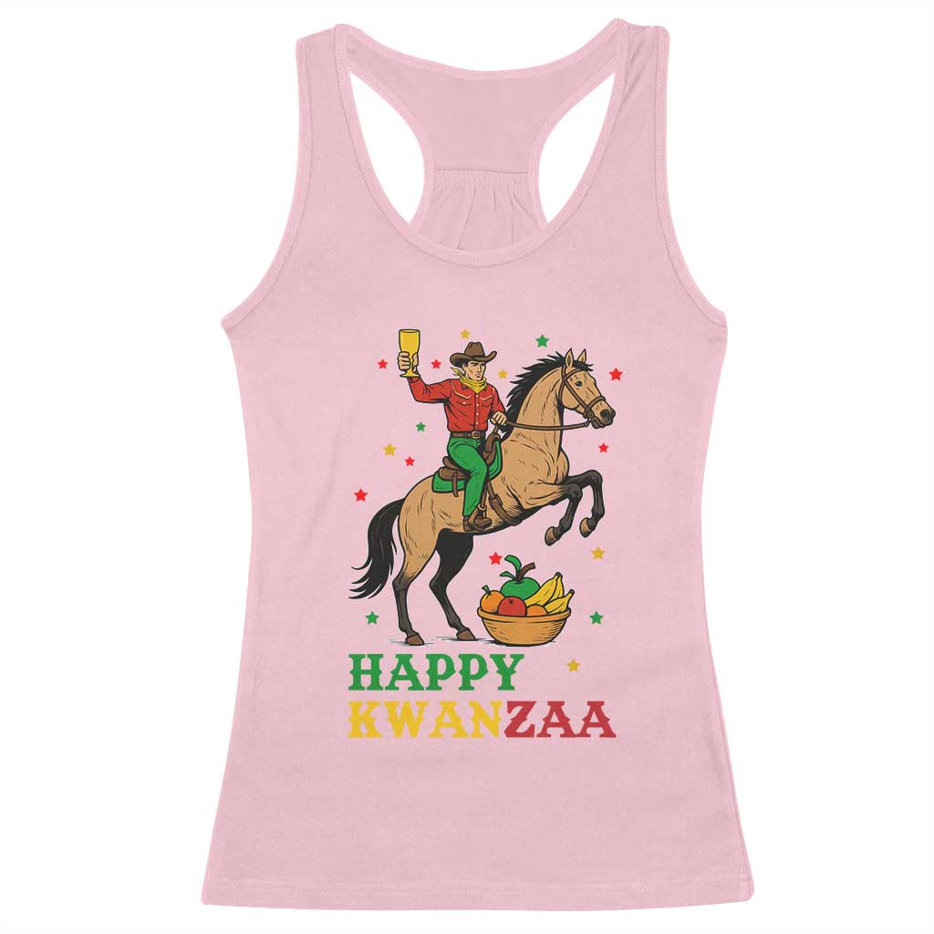 Happy Kwanzaa Cowboy Racerback Tank Top Funny African Holiday Gift - Wonder Print Shop