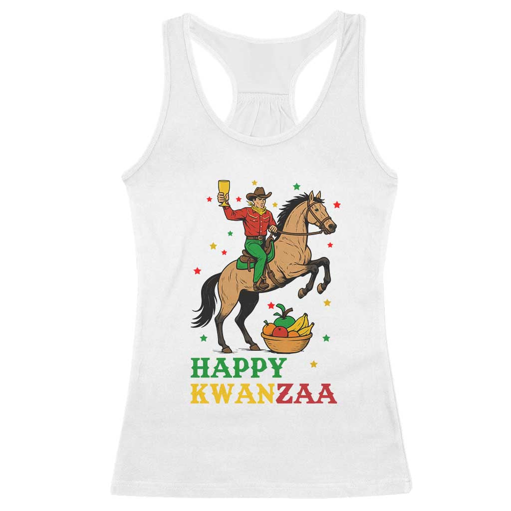 Happy Kwanzaa Cowboy Racerback Tank Top Funny African Holiday Gift - Wonder Print Shop