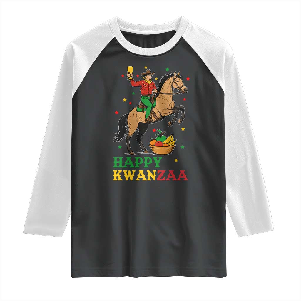 Happy Kwanzaa Cowboy Raglan Shirt Funny African Holiday Gift - Wonder Print Shop