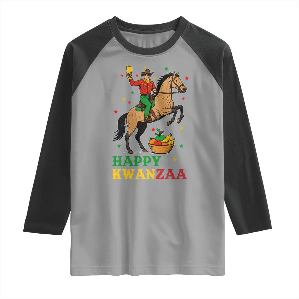 Happy Kwanzaa Cowboy Raglan Shirt Funny African Holiday Gift - Wonder Print Shop